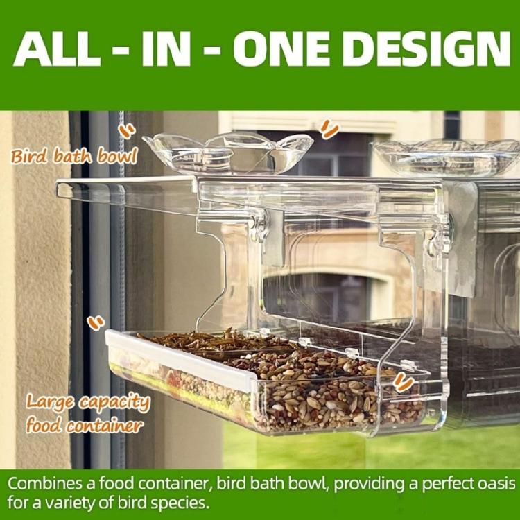 Weather Resistant Transparent Bird Feeder With Secure Suction Cup Design For Stable Outdoor Balcony indow Mounting
