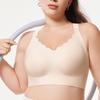 Seamless Nursing Bra for Plus Sizes Portable Front-Opening Push-Up and Backless Sports Bra