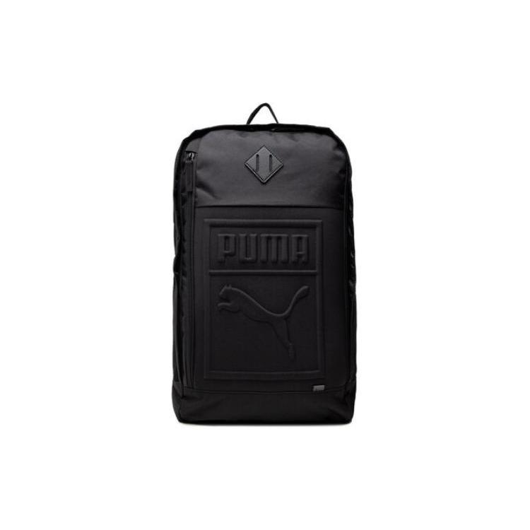 New PUMA Artificial Leather Fabric Backpack Regular Unisex Black 075581-01