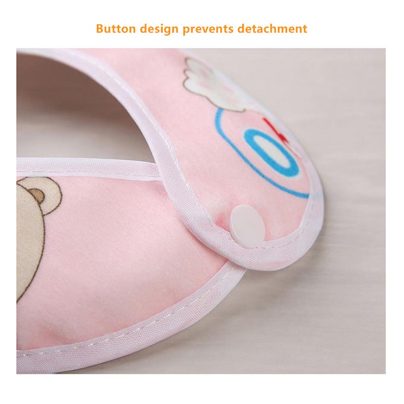2/5Pcs Baby Cartoon Snap Waterproof Bib Super Soft Baby Bib Newborn Crystal Velvet Saliva Towel