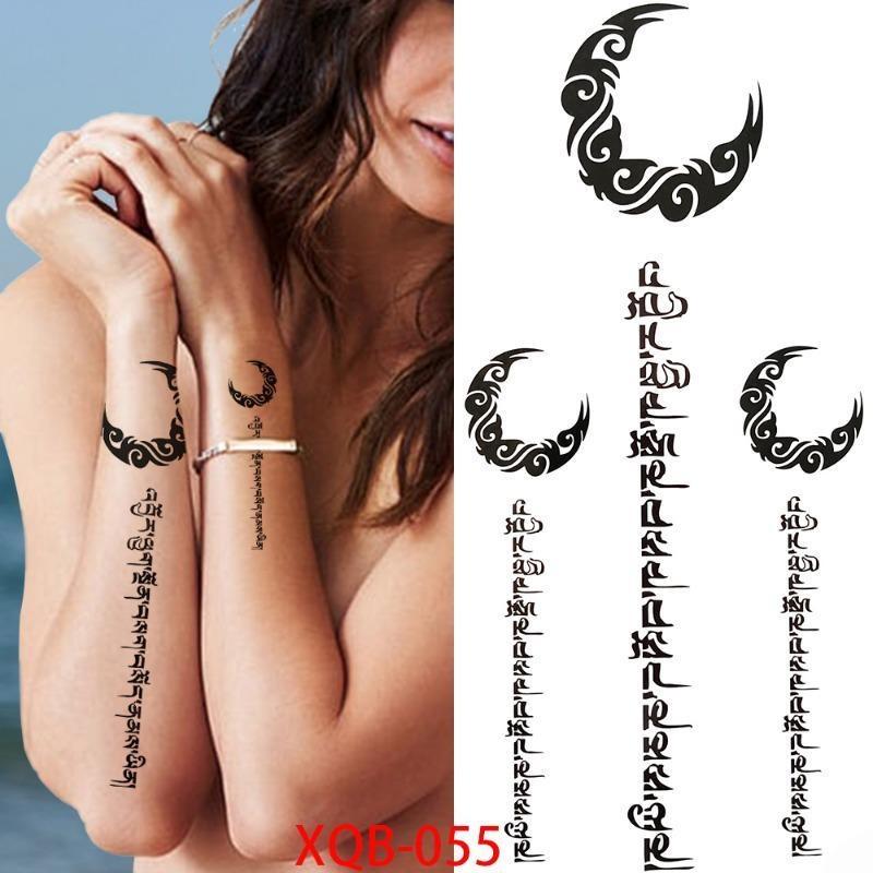 1 PC 210*114MM Waterproof Temporary Tattoo Sticker Spider Flash Tattoos Sanskrit Tiger Flower Body Art Arm Fake Tatoo For Women Men