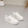 Leather platform white shoes women's spring and autumn new height-increasing sports and leisure bread shoes board shoes Kroxing