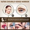 8 Wall Mounted Lighted Makeup Mirror 3000mAh Rechargeable Double Sided 1X 10X Magnifying Mirror with Hook 3 Color Lights Touch