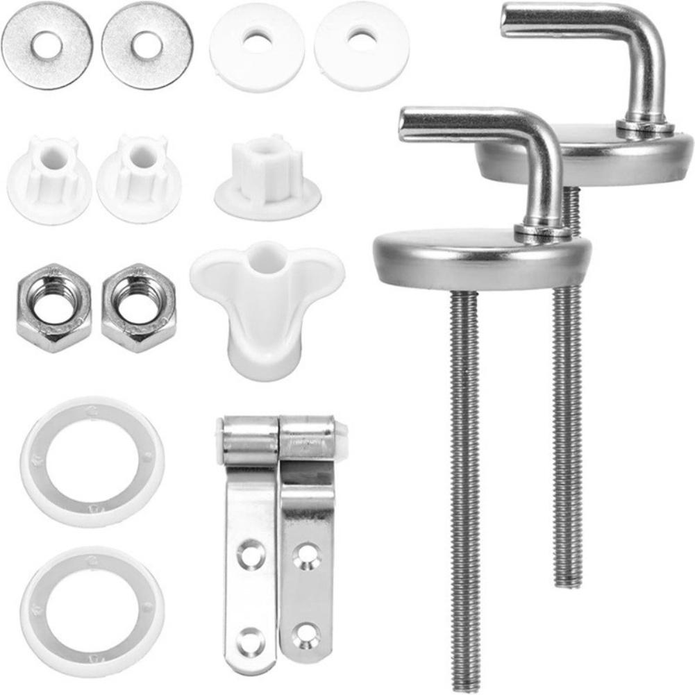 Stainless Steel Toilet Seat Hinges Replacement Parts Attachment Set for Reliable and Stable Fit Compatible with of Toilet Seats