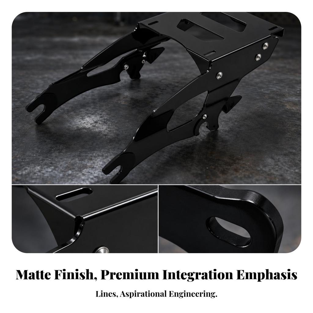 Motorcycle Luggage Rack with Support Arms Versatile Rear Cargo Carrier Bolt-On