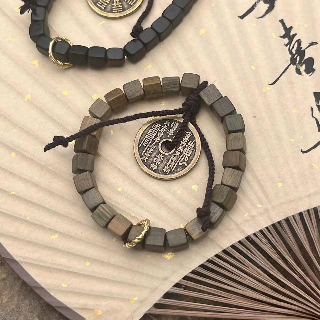 Green Sandalwood Buddhist Beads Bracelet - Single or Multi-Loop Options, Wenwan Wooden Crafts.