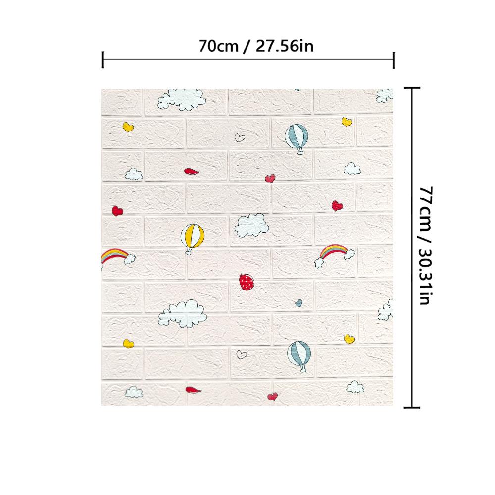 3D Do-It-Yourself Foam Wall Living Room Bedroom Kitchen Bathroom Wall Decals 77Cm*70Cm Water-Repellent Wall Cover Self Adhesive Home Ornament