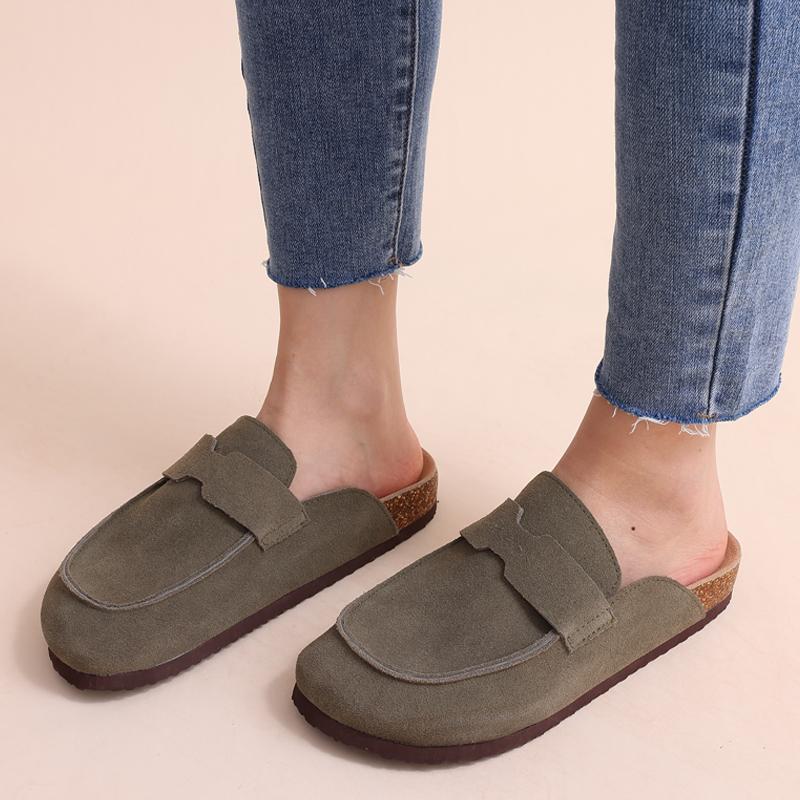 Fashion Smile Summer Fashion Women Mules Cork Clogs Slippers New Men Suede Clogs Slippers Outdoor Beach Sandals Nonslip Home Shoes Women