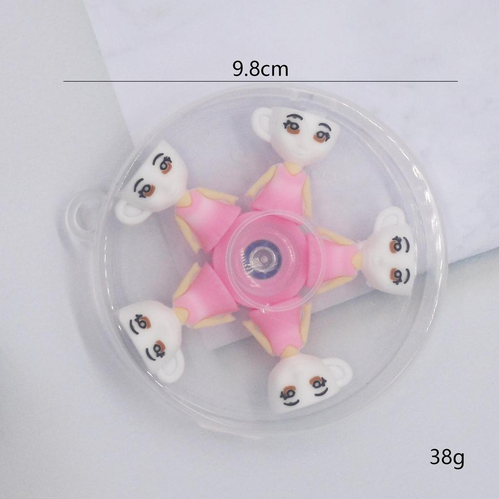 Five-Bead Fidget Spinner with Soft Rubber & Wooden Stick - Mythical Creatures Stress Relief Toy