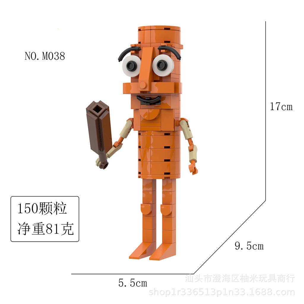 AI Mountain and Sea Pass Tung Tung Sahur Figurine din Lemn Sunt Toate Ornamente Jucării Abstracte de Tip Bloc de Construcție