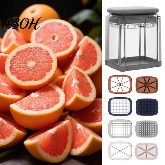 Vegetable Cutter for Potato French Fry Cutter, with Large-Capacity Visible Box, Stainless Steel Blades Kitchen Slicer Quick Press Cutting Tool,