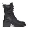 Ann Locomotive Martin Boots Female New Student Versatile Medium Boots Thick Heel Leather Single Boots