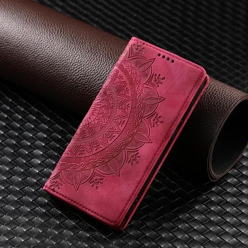 For Motorola Moto G85 G55 G35 5G Case Mandala Leather Magnetic Case On For MOTO G 84 G34 G54 Power G14 G04 G24 Flip Cover Funda
