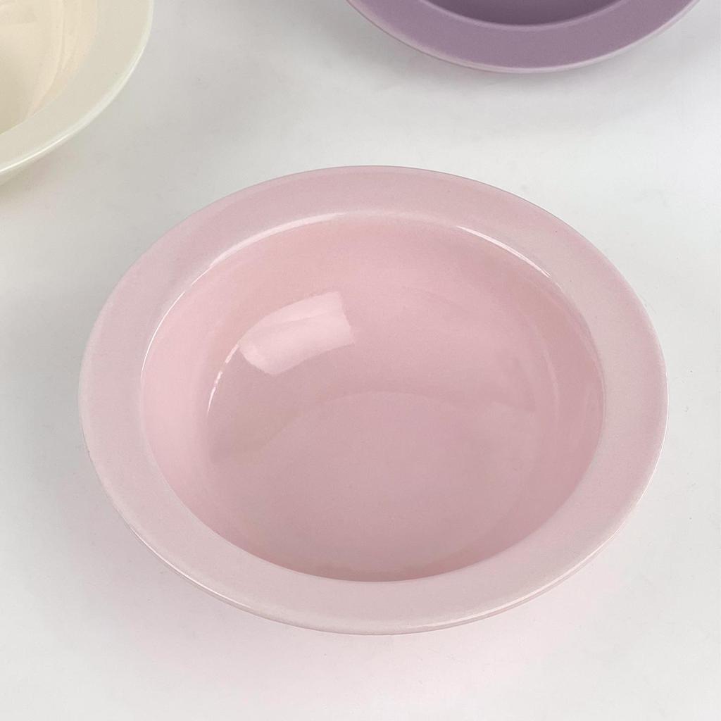 Minimalist Ceramic Pet Bowl with Edge and Neck Protection