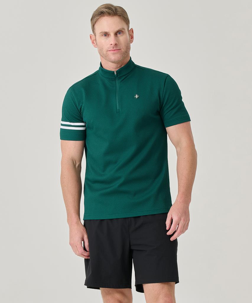 BILTMORE Men'S Summer Double-Sleeve Half-Zip T-Shirt