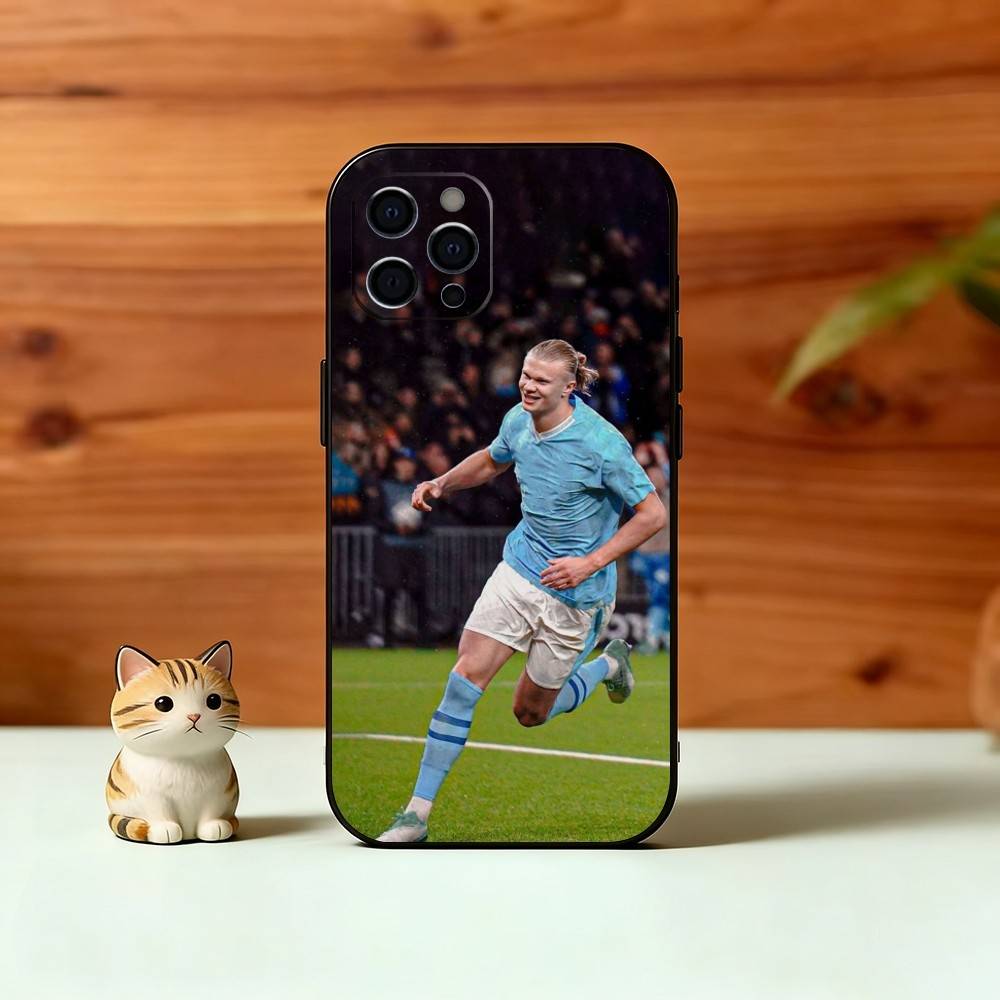 Football Star E-Erling H-Haaland Phone Case For iPhone 17, 16,15,14,13,12,11 Plus,Pro Max, Others Soft Black Cover