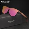 NINSUN Fashion Wood Men's Ultraviolet Sunglasses Classic Male Driving Riding UV400 Sports Sun Glasses Eyewear Wooden Eyeglasses