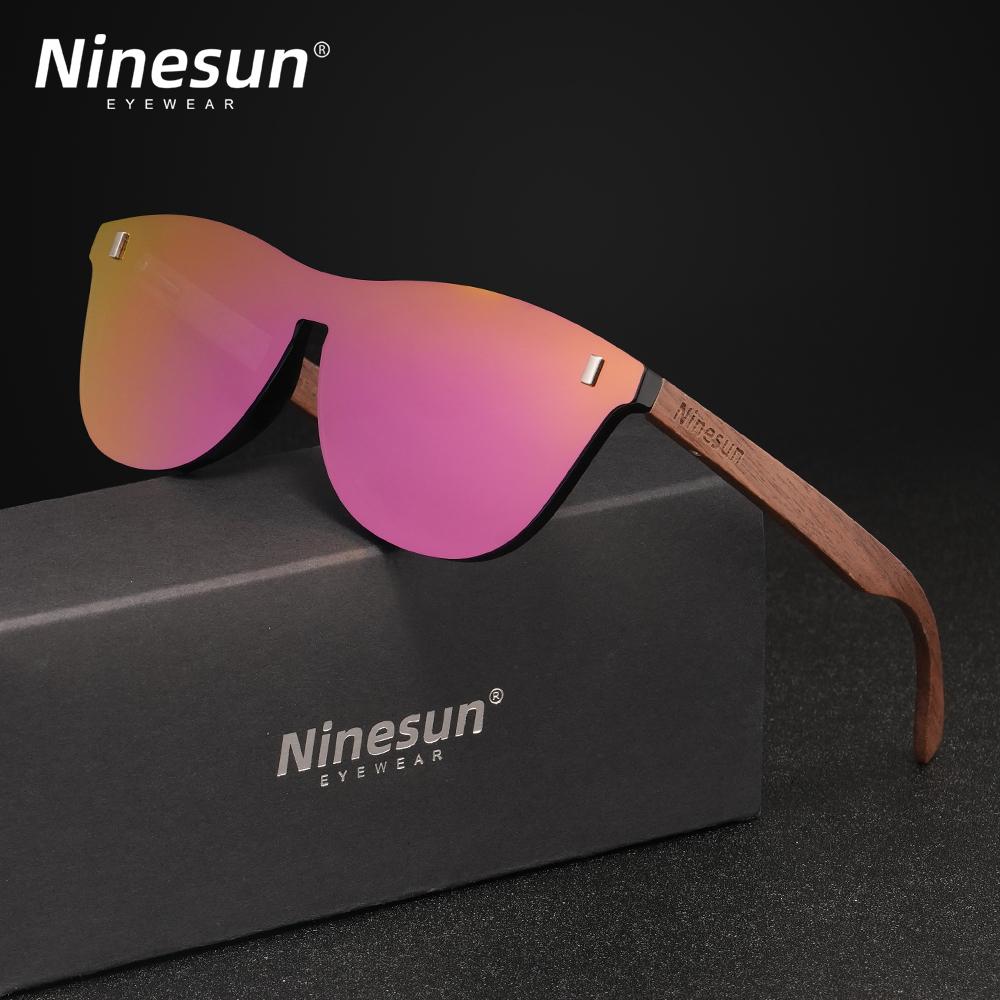 NINSUN Fashion Wood Men's Ultraviolet Sunglasses Classic Male Driving Riding UV400 Sports Sun Glasses Eyewear Wooden Eyeglasses