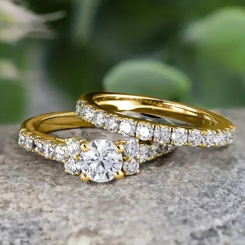 New 2-Piece Set Of Rings With European And American Style, Personalized Luxury, High-End Design, Temperament, And Trendy Jewelry