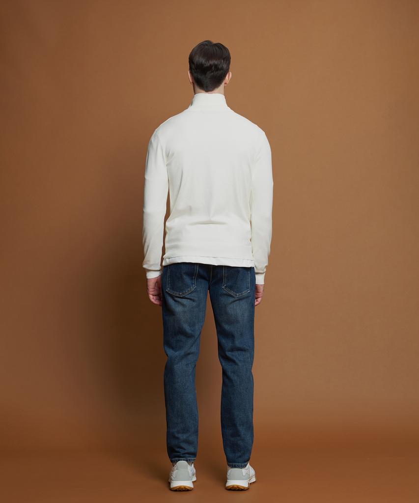 PANICALE White Soft Half-Zip Knit