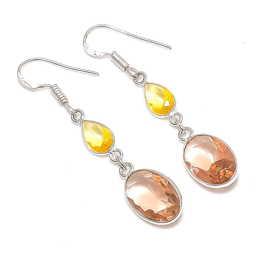 

Morganite Gemstone 925 Sterling Silver Jewelry Earring 1.97