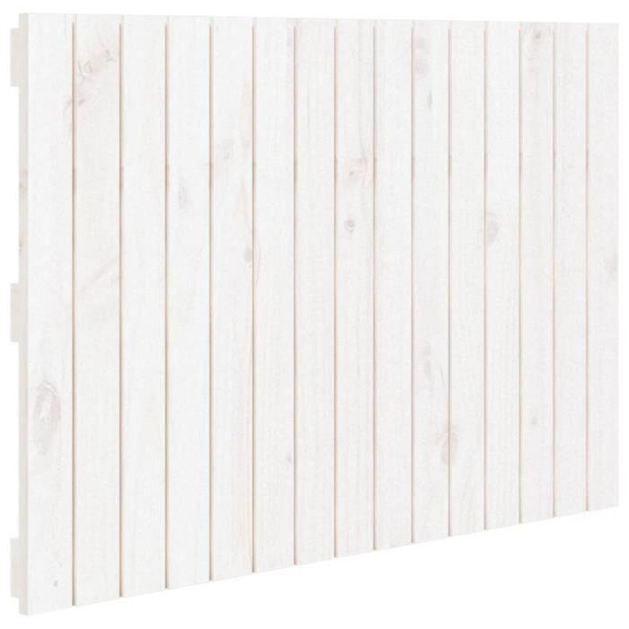 824834 vidaXL Wall-mounted Headboard White 95.5x3x60 Cm Solid Pine Wood