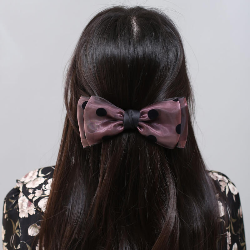 Dot Ribbon Automatic Hairpin (Pink)