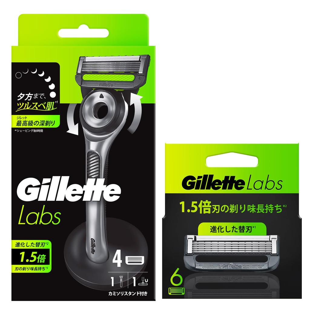 Gillette Razor Body and 10 Replacement Blades Close Lab Use - Men's Razor, Shave, Exfoliation,