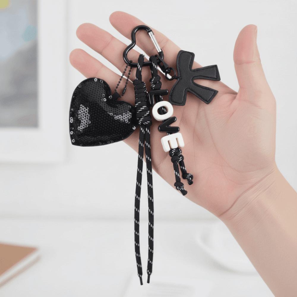 Key Ring Love Pendant Bag Accessories Braided Rope Pendant Love Keychain  Car Key Pendant