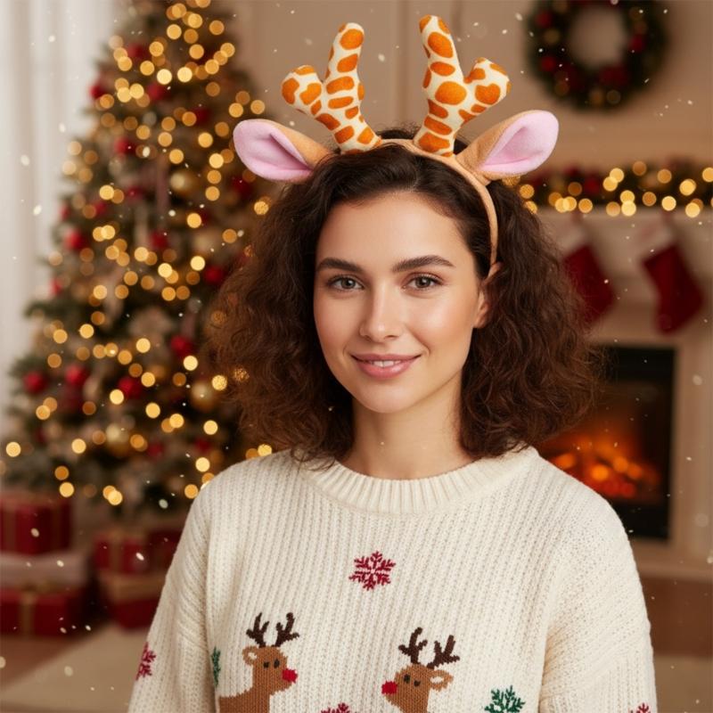 Soft Nonslip Reindeer Antlers Deer Horn Headwear For Kids And Adults Holiday Costume Accessories Headdress Props