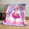 Pink Flamingo with Rainbow Magic print blanket soft and cozy perfect for the living room bed sofa or a nap,gift