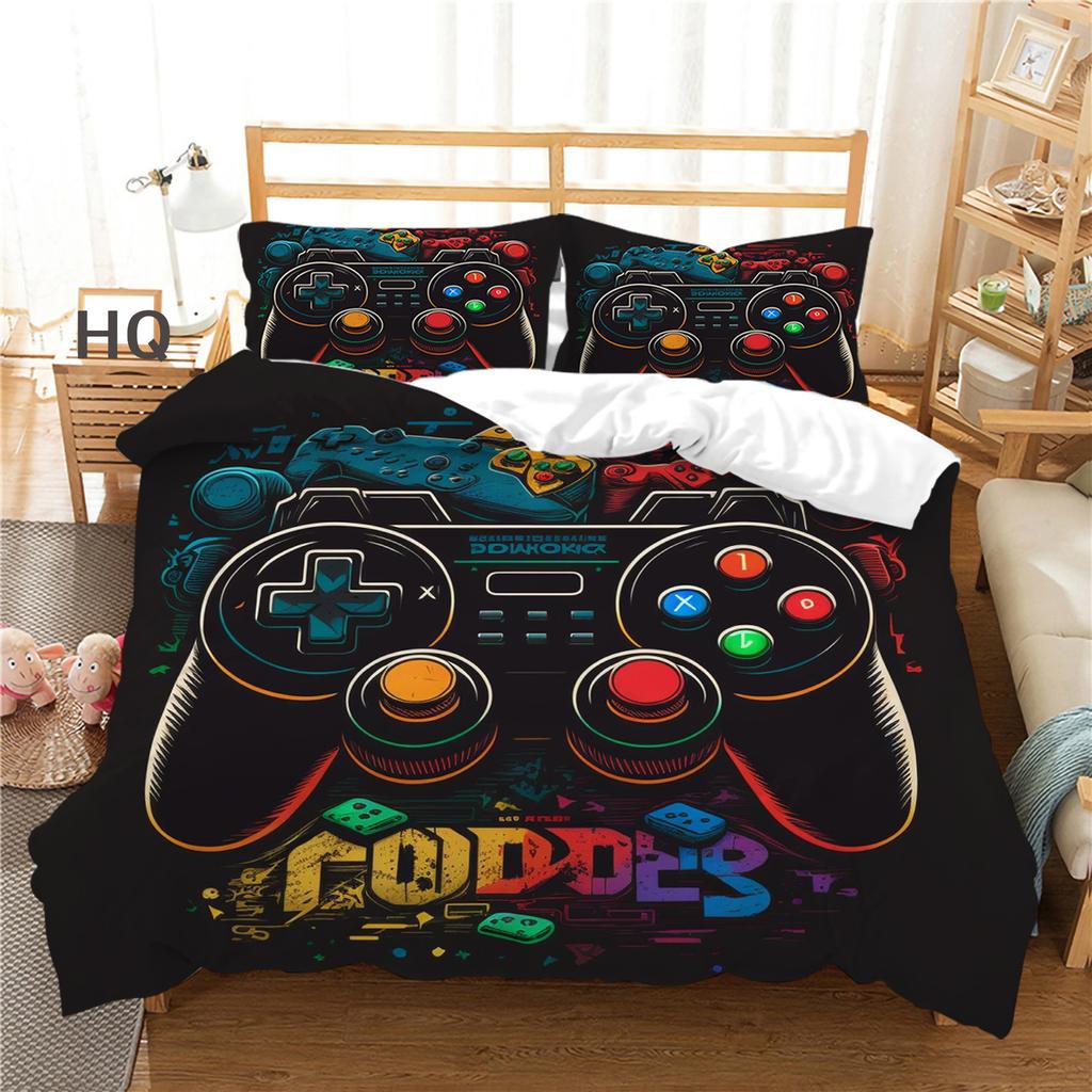 Gamepad Spielekonsole Serie Kissenbezug Bettbezug Zwei- oder Dreiteiliges Set 3D Digitaldruck