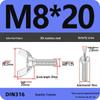 304 Stainless Steel Hand-Tightening Butterfly Weld Screws - Ram Horn M4 M5 M6 M8