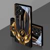Black Gold Technology Longzi Tu Glass Phone Case is suitable for Samsung Galaxy S26 S25 S24 S22 S21 S20 FE/Ultra/Plus anti drop