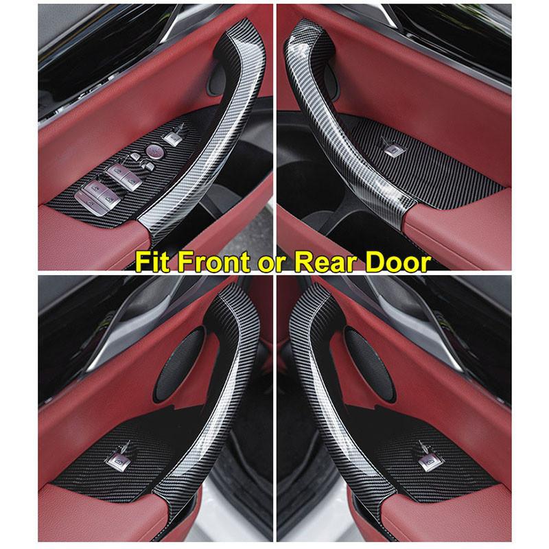 2PCS Car Interior Door Handle Covers Carbon Fiber Style Fit for BMW X3 G01/X4 G02 2018-2023