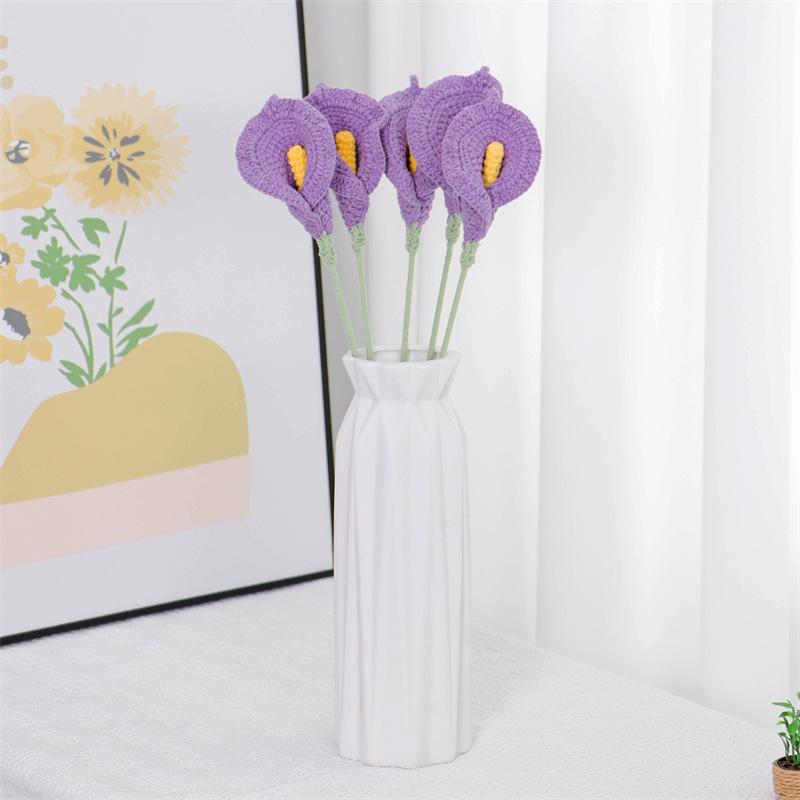 Handmade Woven Yarn Knitted Faux Flower Bouquet