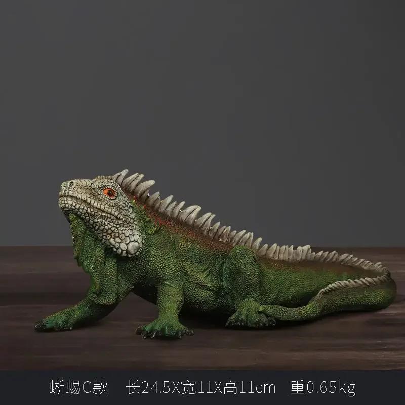 

Resin Lizard Figure Aesthetic Chameleon Statues Jungle Reptile Figurine Sculpture Luxury Livingroom Decoration Home Ornament