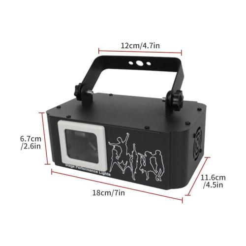 PAIFIEVD 3D RGB Beam Projector Light, 500mW Animated Disco Light, Music Sound Activated Stage Light Support DMX512, Beam Effect Scan Light for Bar Wed