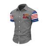 Men Short Sleeve Button Down Shirt 250 Print Classic Collar with Patterned Sleeve Casual Fit Lightweight Top