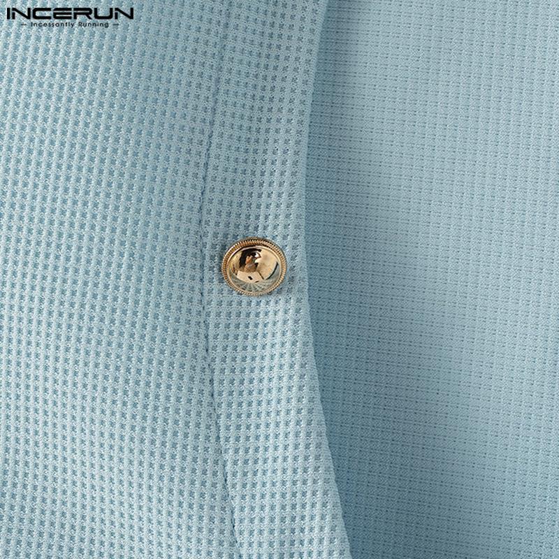 INCERUN Oversized Men Cutout Neck Sleeveless Texture Casual Tank Tops