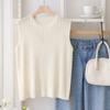 [Shop  ] Women S Round eSSential Inner Item SleeveleSS Ribbed Knit Tee Dgb Wkn 2509 Light Beige