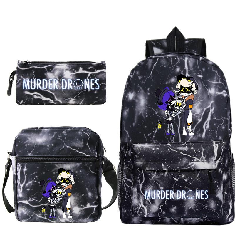 Murder Anime Peripheral Printed Children's School Bag Set Cross-border Leisure Student Backpack Three-piece Set