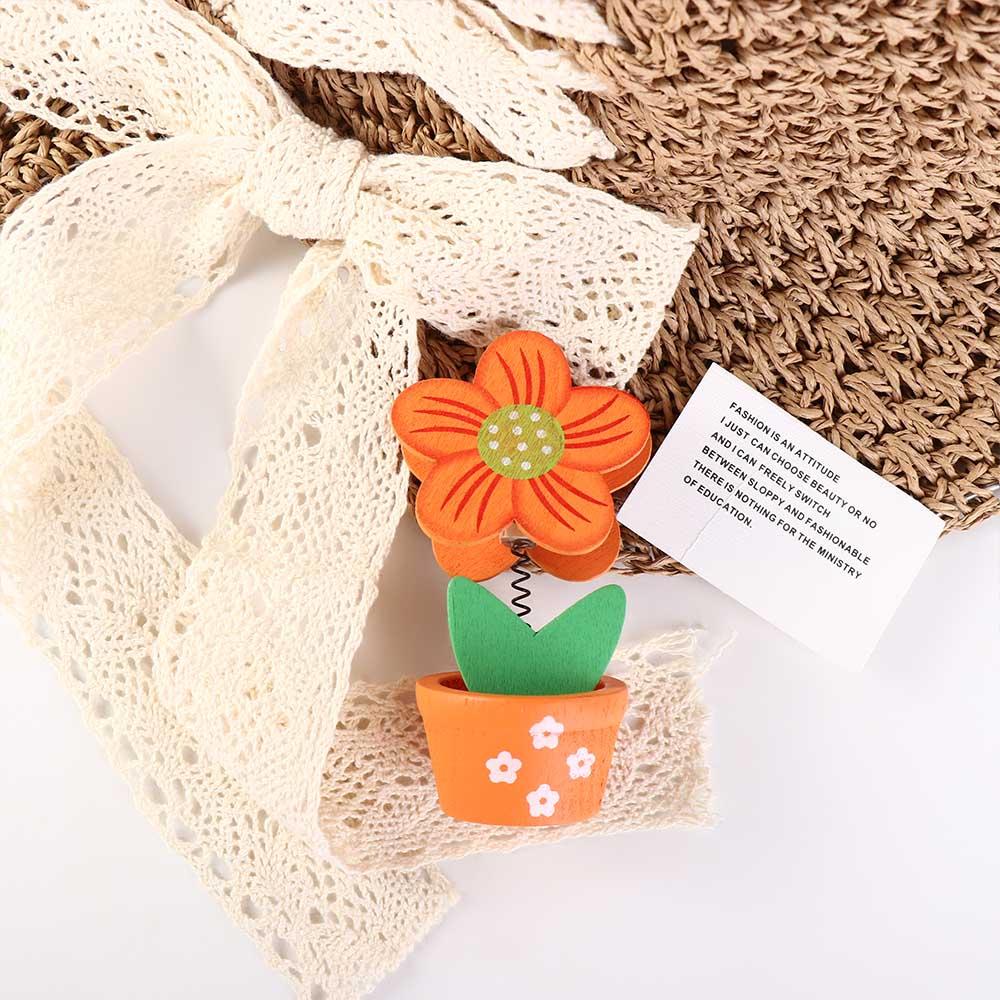 Messege Stander Desktop Crafts Desk Ornaments Flower Note Holder Desk Memo Holder Photo Card Holder Potted Photo Folder