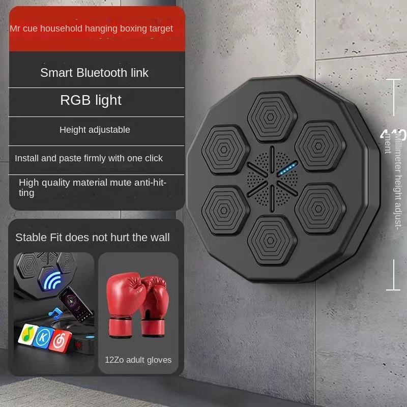 Smart Boxing Trainer Wall-Mounted Electronic Light Target with Music for Home Fitness Reaction Training