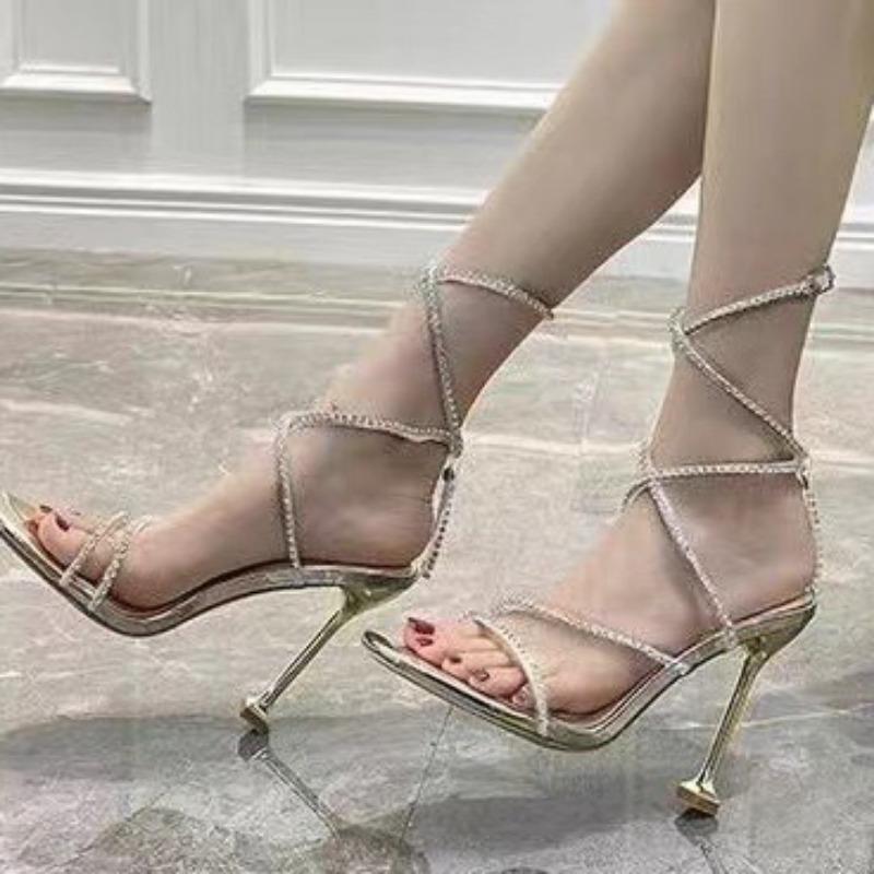 Women High Heel Sandals Summer New Fashion Open Toe Buckle Strap Black Peep Fashion Retro Plastic High Sexy Girls Comfortable