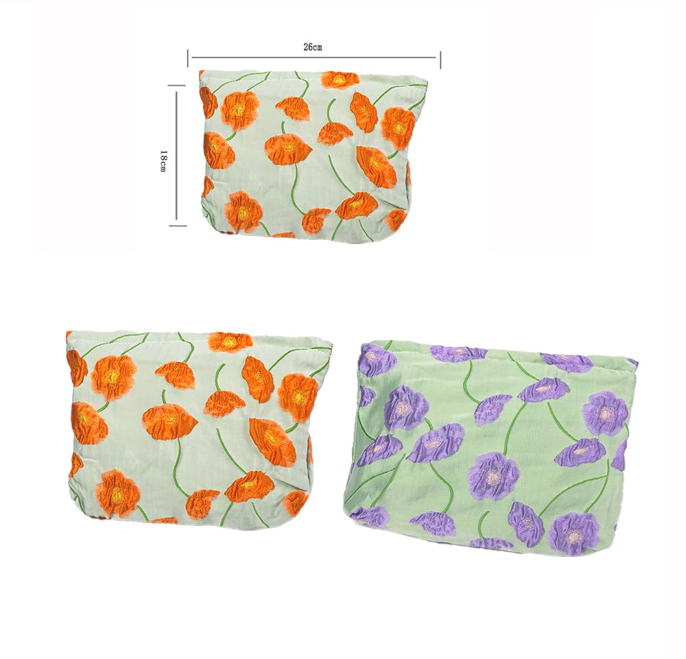 Clapoyis Large Capacity Square Makeup Cute and Yellow Flower Design Women's Pouch, Stylish,