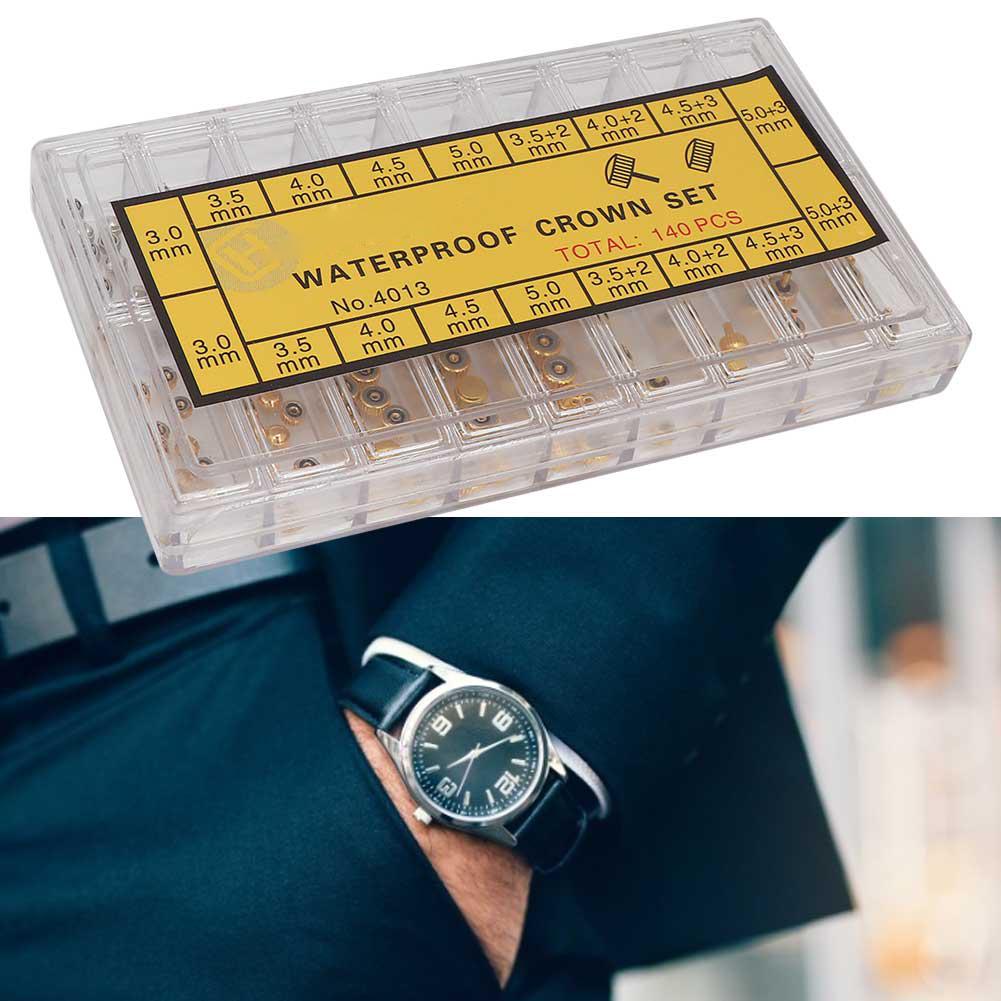 140pcs/box Watch Crown Parts Assorted Accessories Watch Repair Tool for Watchmakers