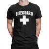 Funny Lifeguard T-Shirts Men Round Collar Cotton T Shirt Red Lifeguarding Unisex Uniform Tees Gift Tops Europe Streetwear