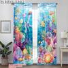 2pcs, Contemporary Curtains 2D Print Ocean Sea Versatile Polyester Fabric (without Rod) All Seasons Perfect for Bedroom & Living