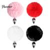 Beginner Friendly Anal Trainer Mini Bunny Tail Butt Plugs, Small Plugs for Beginners, Silicone Compact Stimulating Device Sex Toy with Faux Fur Tail,